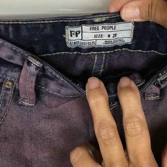 FREE PEOPLE PURPLE FRAYED HEM DISTRESSED SHORT - Picture 3 of 5